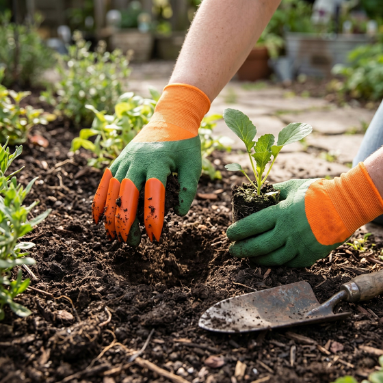 Guantes jardinería con garras impermeables