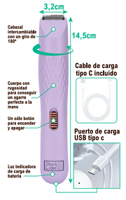 Depiladora multicabezal 3 en 1 USB-C