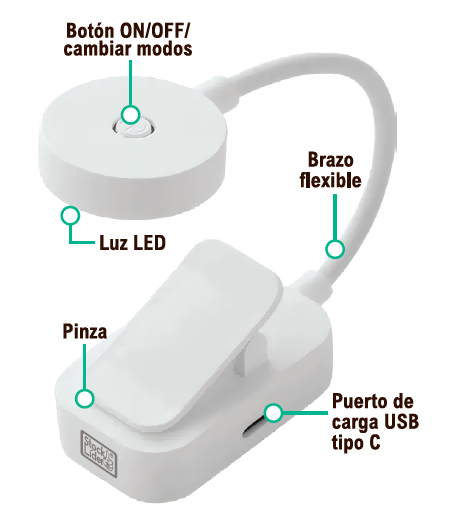 Lámpara de lectura clip flexible | ViamoMas