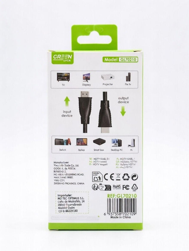 Cable HDTV 4K 60 Hz 1,8 m | Green Lyca