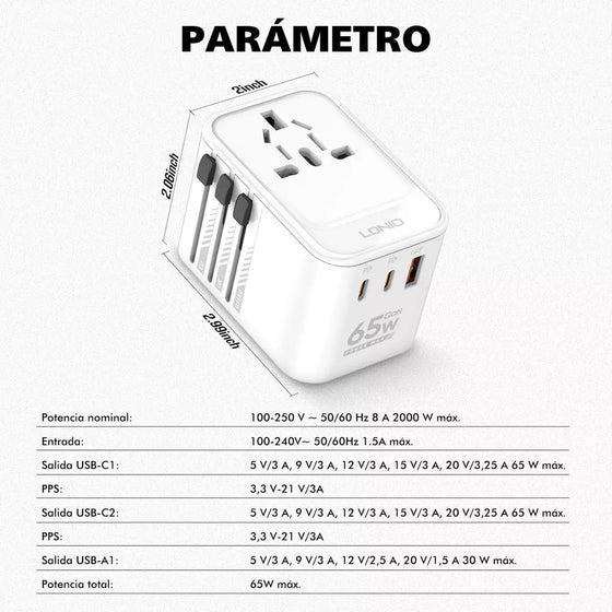 Adaptador PD20W Universal de Carga Rápida
