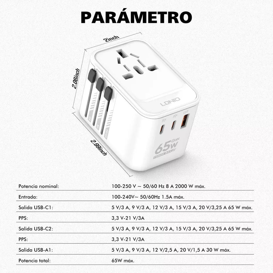 Adaptador PD20W Universal de Carga Rápida