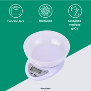 Báscula de cocina digital con tara 5 kg