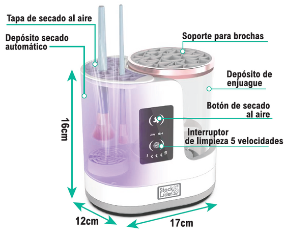 Limpia brochas eléctrico 3 en 1 | ViamoMas