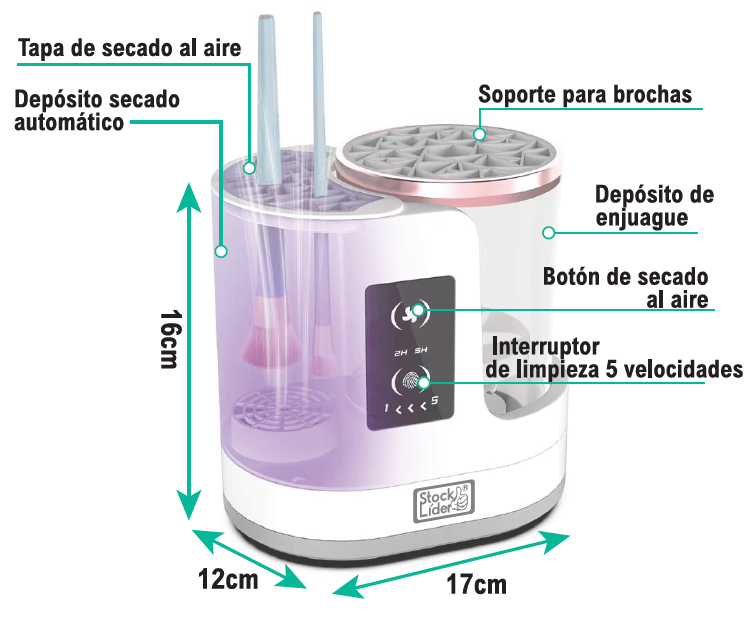 Limpia brochas eléctrico 3 en 1 | ViamoMas