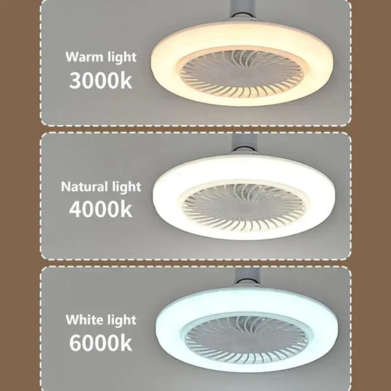 Lámpara ventilador techo LED con mando