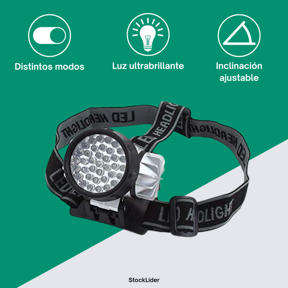 Linterna de cabeza led potente y ajustable