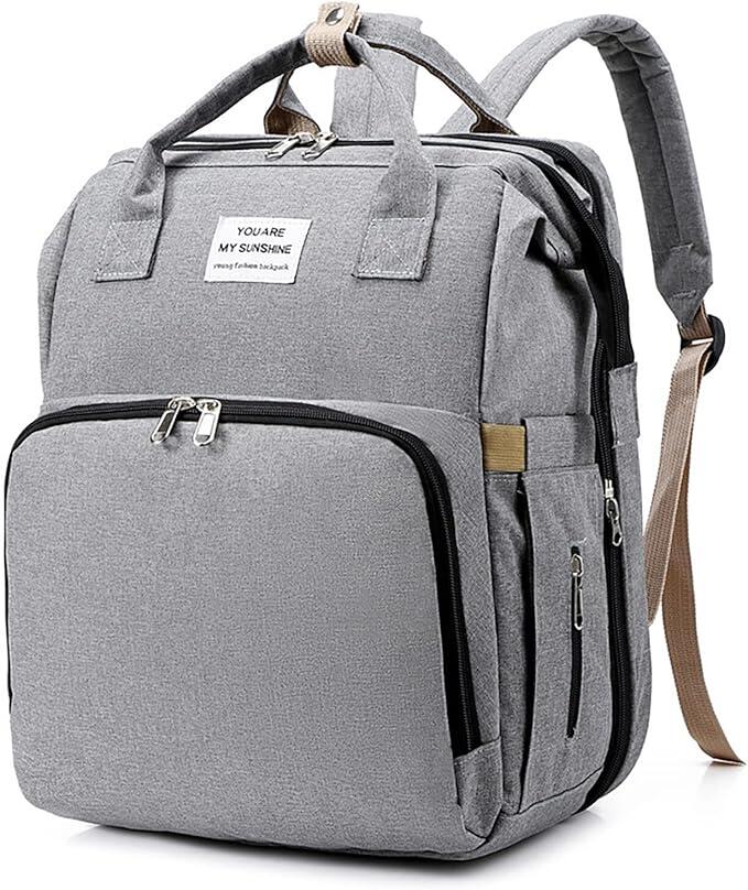 Mochila pañales con cuna plegable bebé