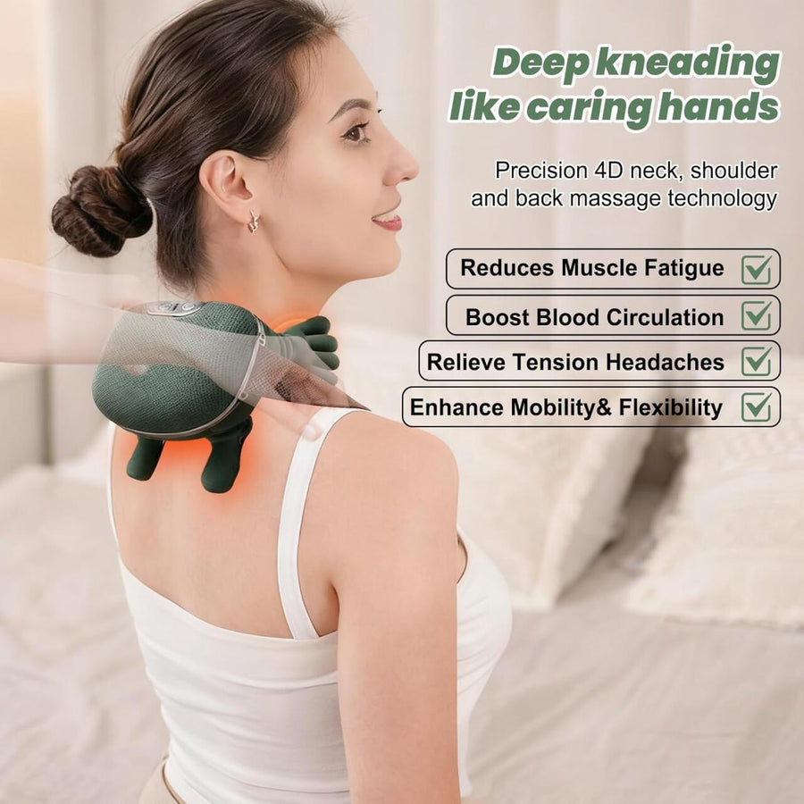 Masajeador cervical y espalda 4D con calor