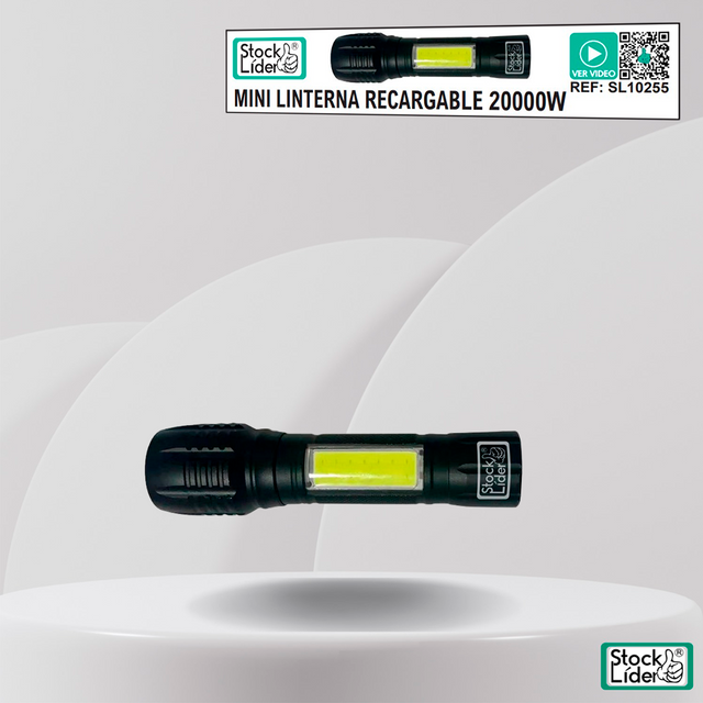 Mini linterna recargable 20000W compacta