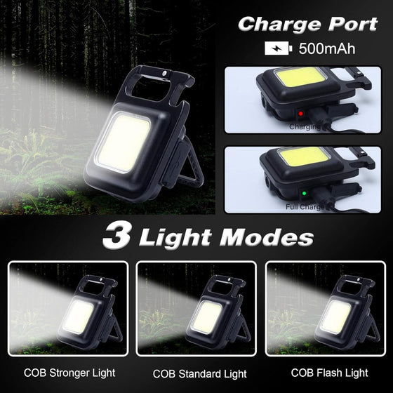 Mini linterna LED COB compacta y potente