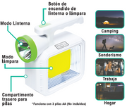 Lámpara linterna LED portátil | 2 en 1
