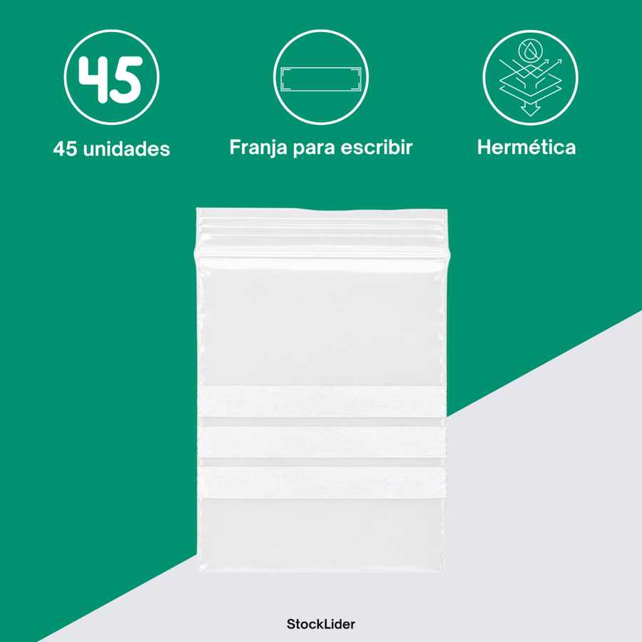 Bolsa cierre hermético con zona escritura