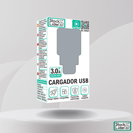 Cargador USB compacto para casa y viaje