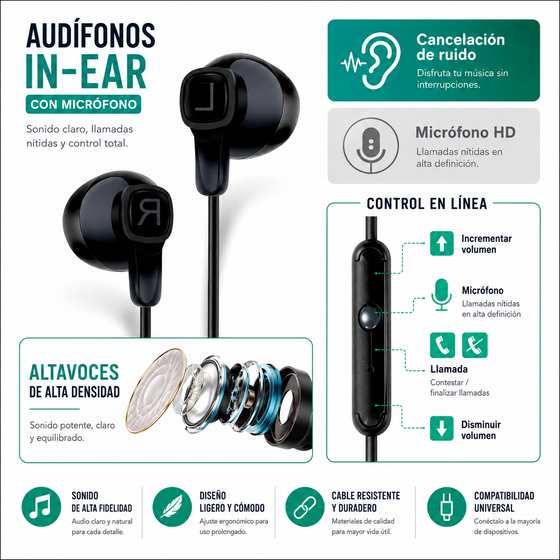Auriculares con micrófono minijack | ViamoMas