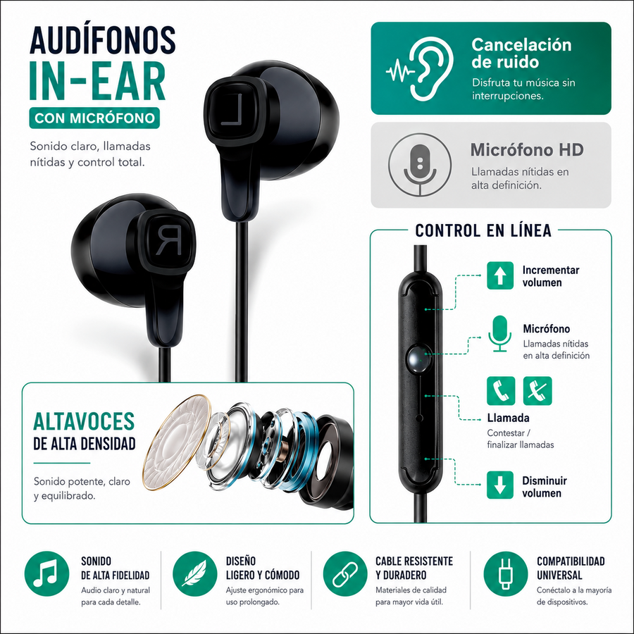 Auriculares con micrófono minijack | ViamoMas
