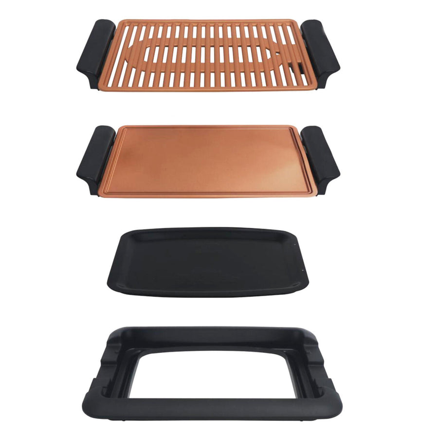 Grill parrilla eléctrica sin humos cobre