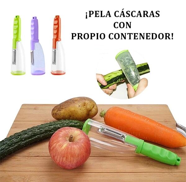 Pelador con contenedor para cocina