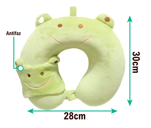 Almohada de viaje infantil con antifaz