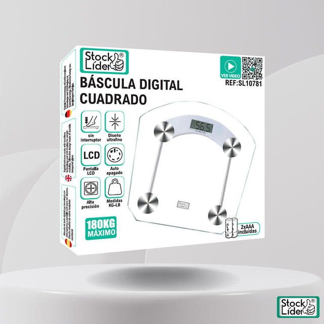 Báscula digital cuadrada precisa 180 kg