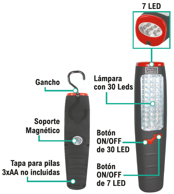 Lámpara linterna multifunción LED | ViamoMas