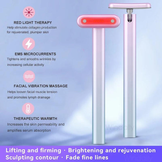 Masajeador Facial 4 en 1 LED Rojo