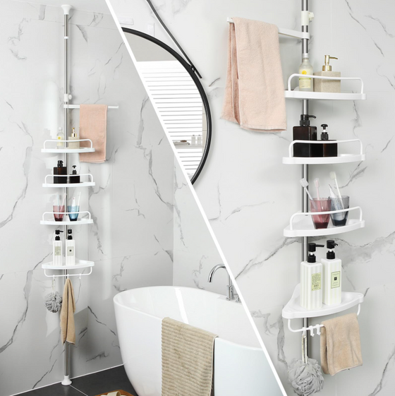 Estantería extensible para baño sin taladro