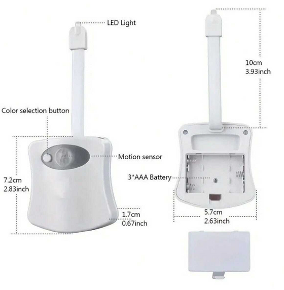 Luz inodoro sensor LED para baño