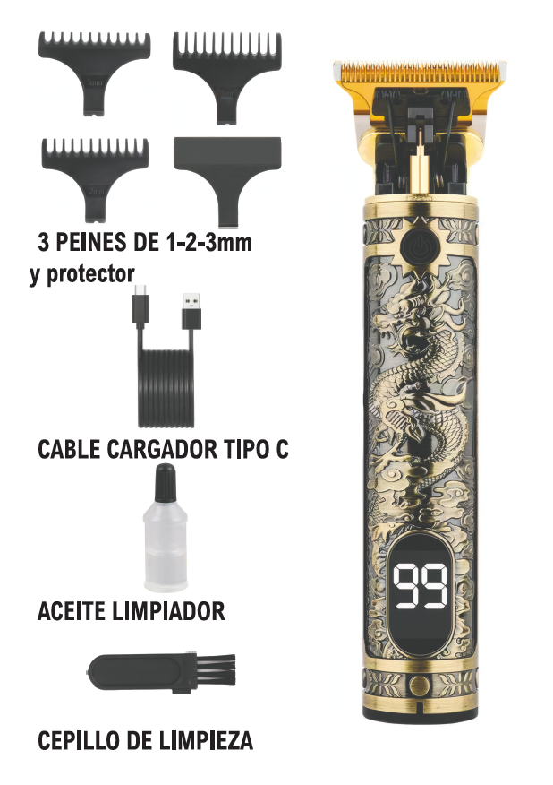 Maquinilla cortapelo con pantalla USB-C