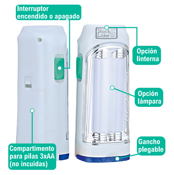 Linterna LED doble 5W 300Lm compacta