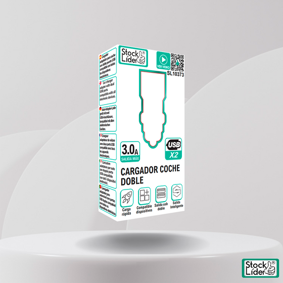 Cargador coche doble USB x2 compacto