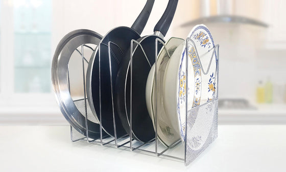 Organizador de sartenes y tapaderas cocina