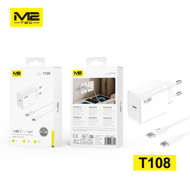 Cargador PD USB-C 25W con cable 1m