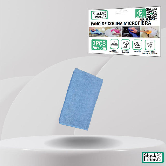Paño de cocina microfibra 3 uds