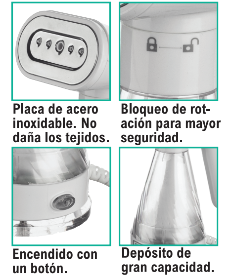 Plancha de vapor para ropa sin arrugas