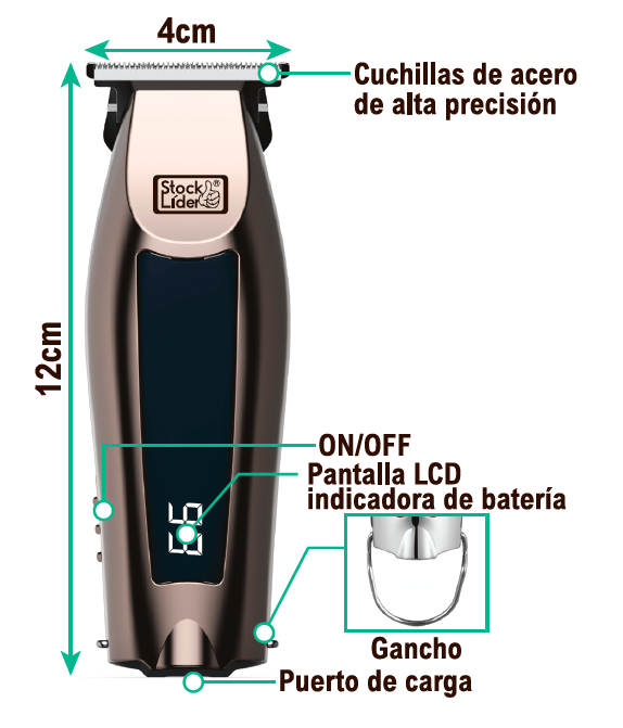 Máquina cortapelo profesional USB-C