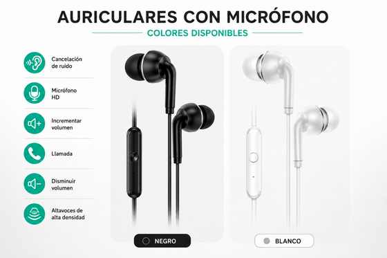 Auriculares con micrófono minijack | ViamoMas