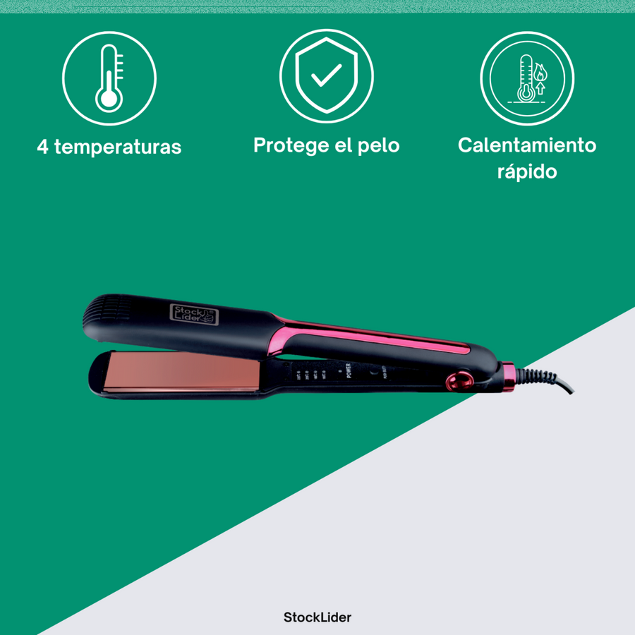 Plancha para el cabello cerámica 4 temperaturas