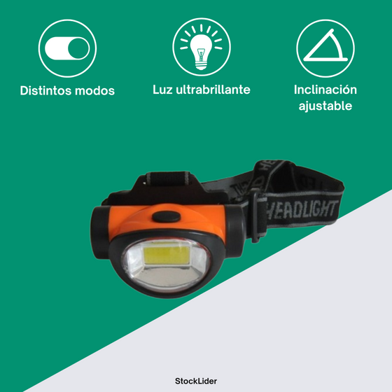 Linterna de cabeza LED COB manos libres