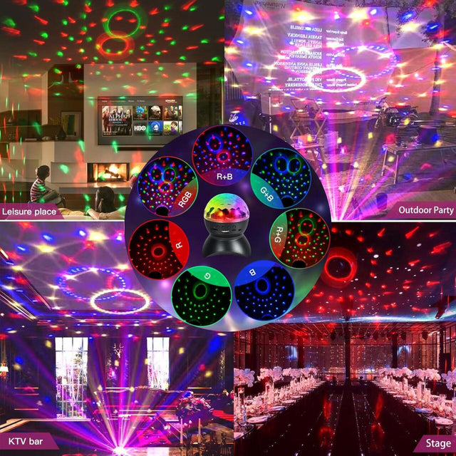 Bola luz RGB con altavoz para fiestas