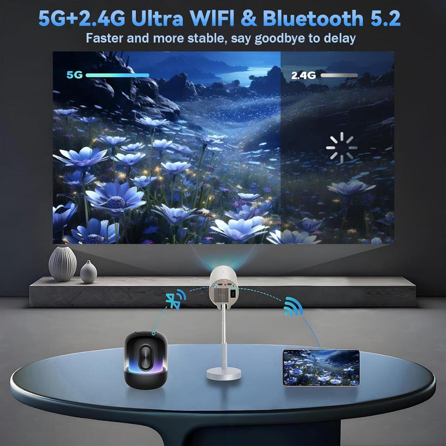 Proyector WiFi Bluetooth ajustable 90°