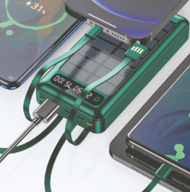 Powerbank solar 20000mAh con cables