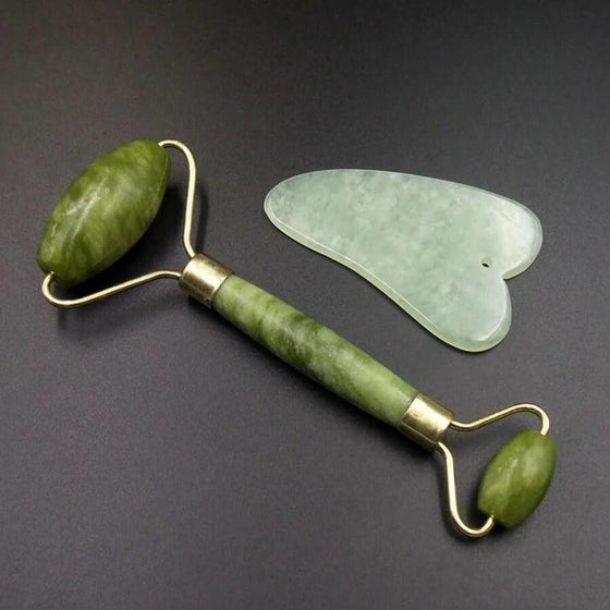 Masajeador facial jade y gua sha