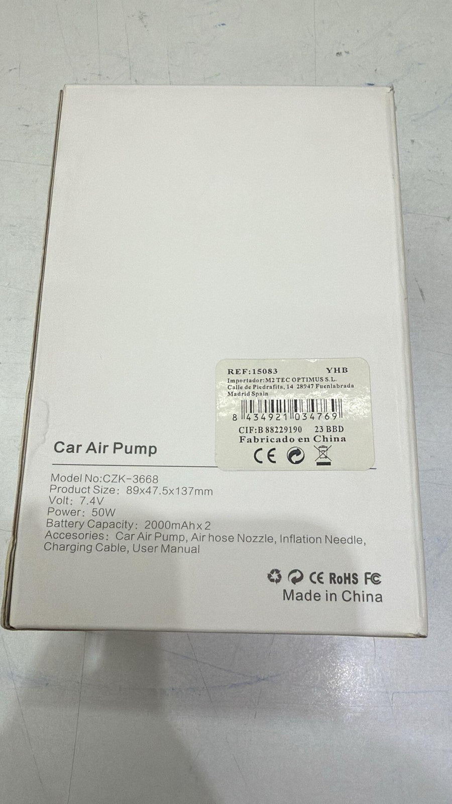 Bomba de Aire para Coche CZK-3668