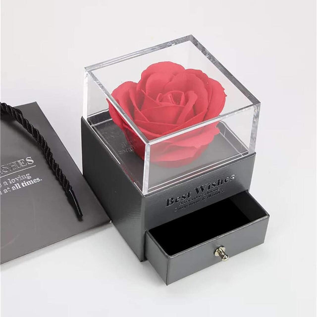 Rosa eterna con collar en cúpula | ViamoMas