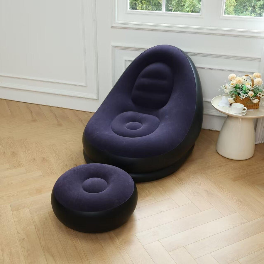 Sillón hinchable con reposapiés cómodo