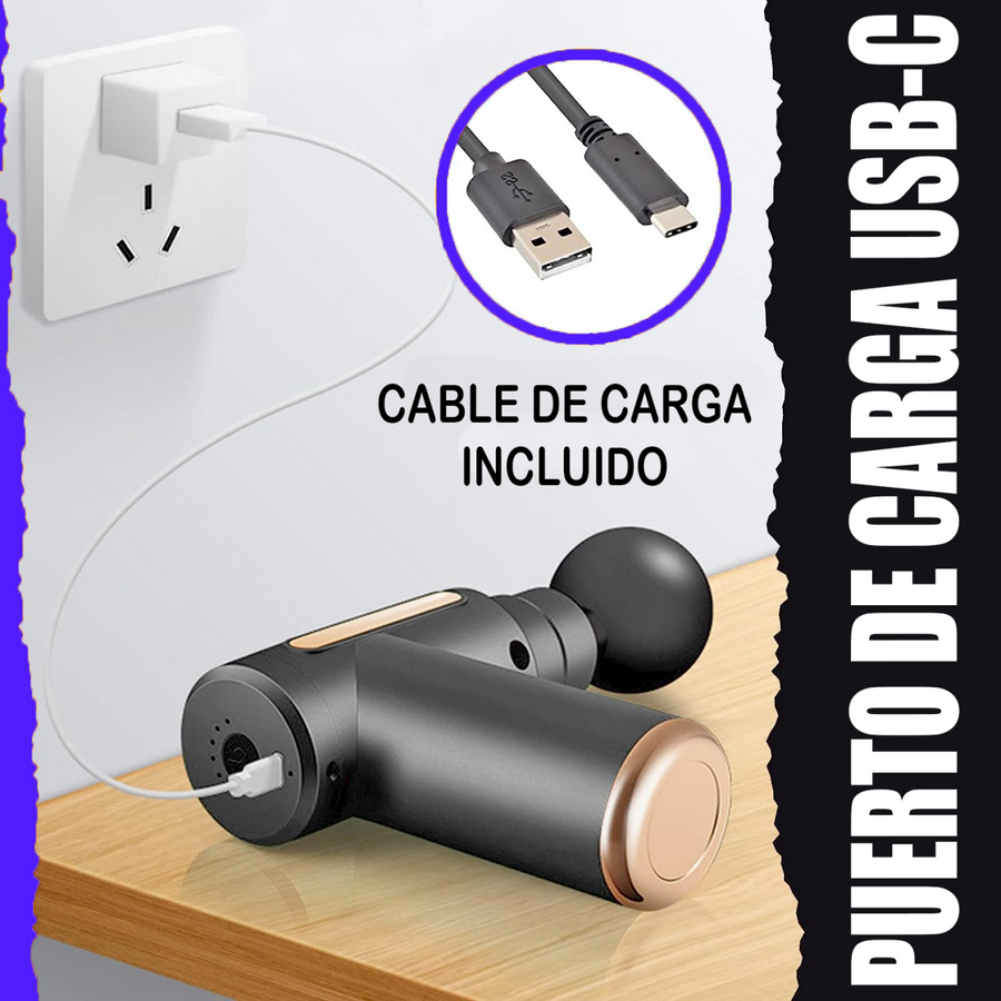 Pistola masajeadora con accesorios