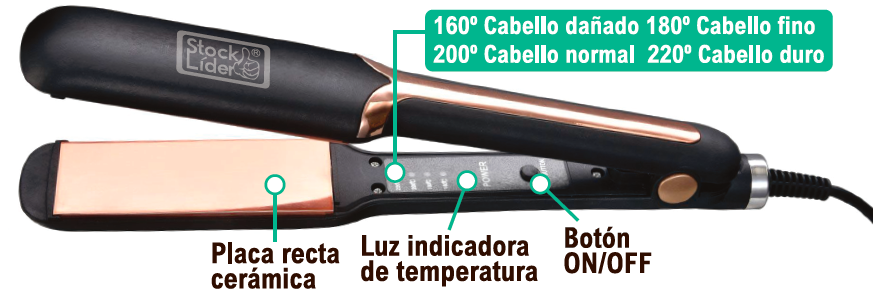 Plancha para el cabello cerámica 30s