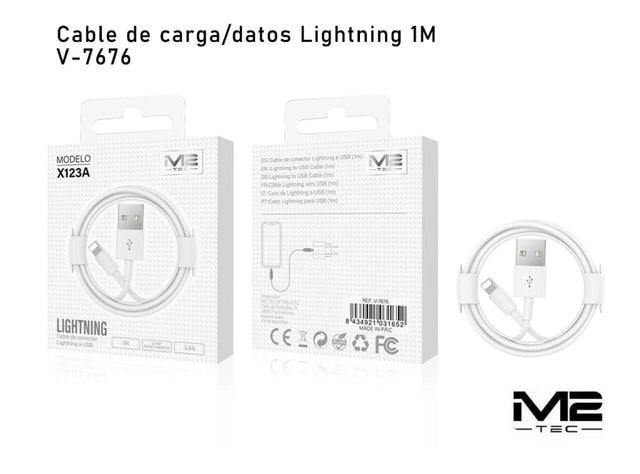 Cable USB-A a Lightning 3.0A 100cm