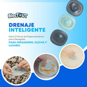 Filtro antitaponamiento desagüe pack 3